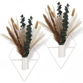 Jexine hanging planter in white with mixed artificial plants