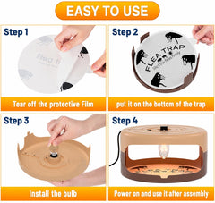 Jiermadun Flea Trap with captured insects on sticky pad