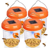 Jiermadun outdoor wasp trap in orange color with solar panel