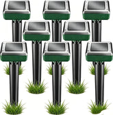 Jiermadun Solar Mole Repellent Spike front view, green color