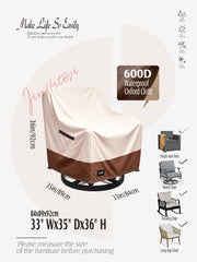 Jin Hrtoyi Outdoor Chair Covers side view showing waterproof fabric