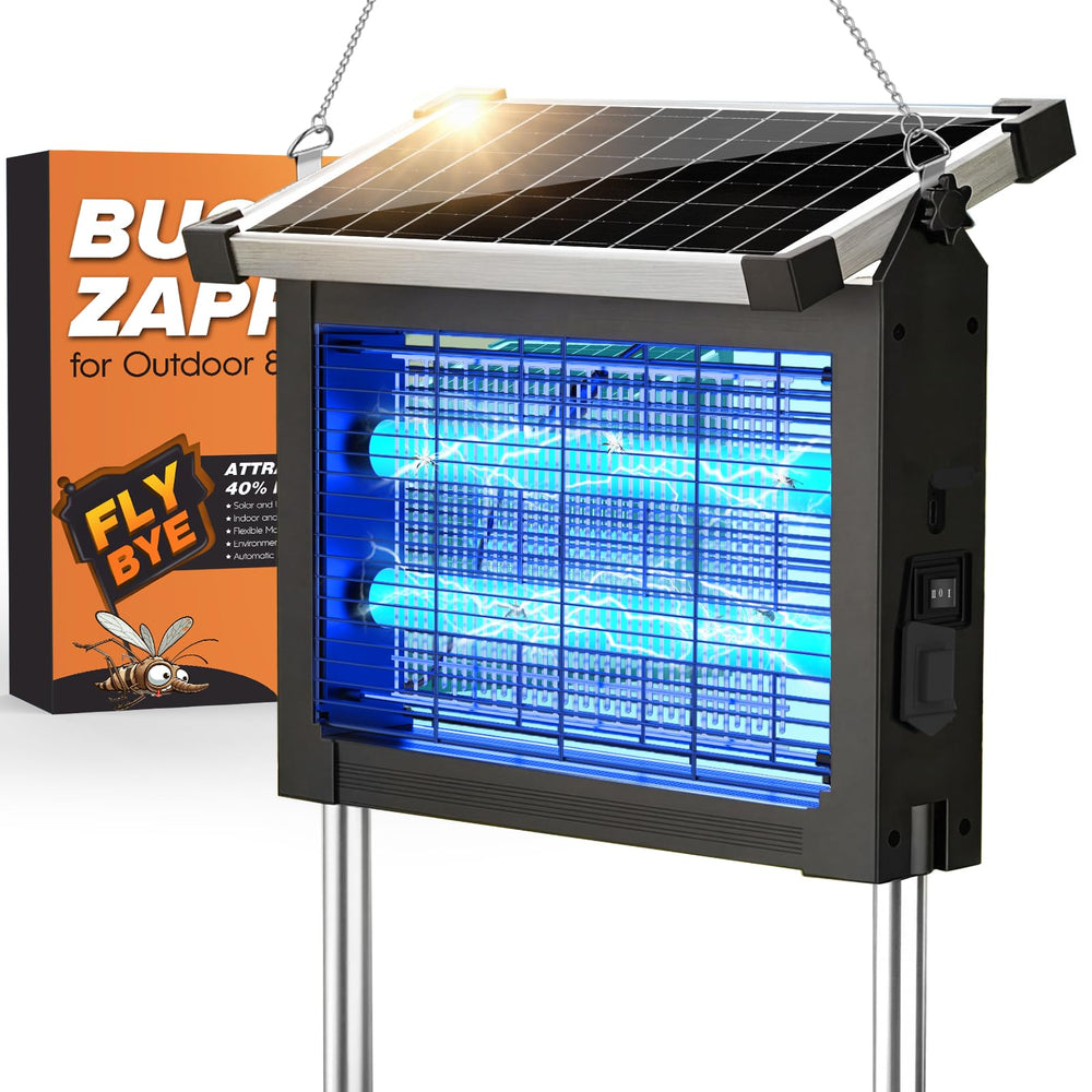 Jinyeda Solar Bug Zapper front view with solar panel