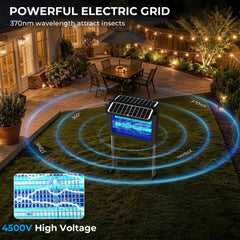 Jinyeda Solar Bug Zapper side view showing 4500V grid