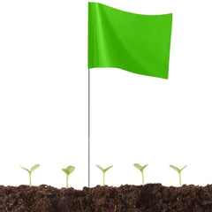 JIZHGRAD 50Pack Green Marking Flags front view with PVC and steel construction