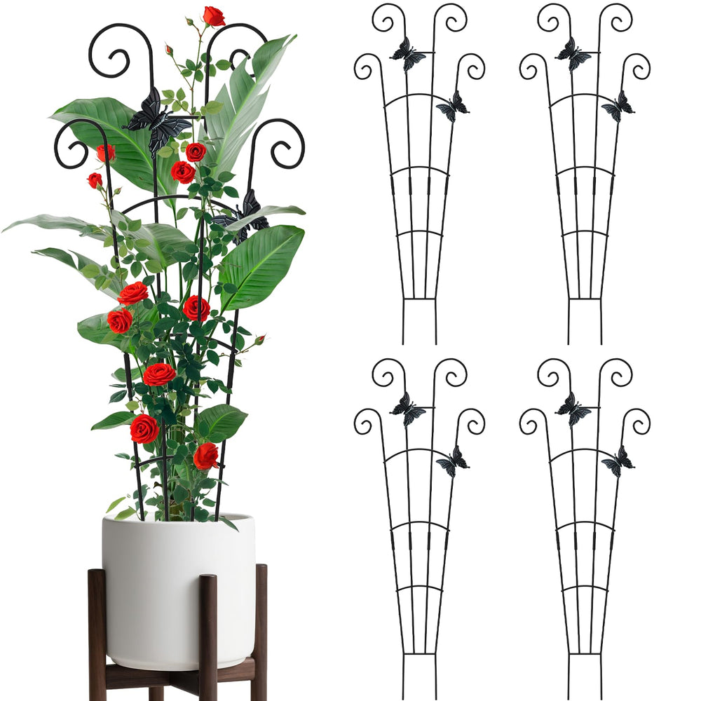 JJSHUANL 30 Inch metal plant trellis front view