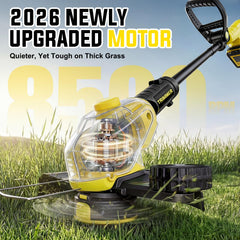 JKLARI Weed Wacker angled view showcasing battery compartment