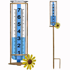 JMBay 29-inch adjustable rain gauge front view with large clear scale