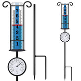 JMBay Rain Gauge with Thermometer front view
