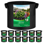 JNYONG 12-pack 3 gallon thickened non-woven grow bags with handles
