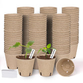 JNYONG 120 Packs Peat Pots front view showing 3.15 inch size