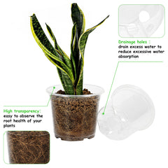 JNYONG 5 inch clear nursery pot with drainage holes