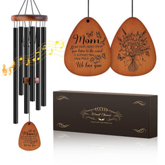 JOBOSI Mother's Bouquet Memorial Wind Chime with black tubes front view