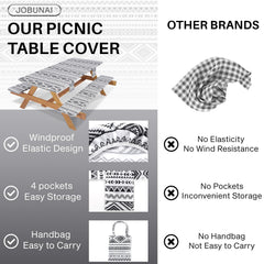 Jobunai Picnic Table Cover Set in carrying bag for easy transport