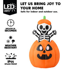 Joiedomi Halloween inflatable glowing at night with LED lights