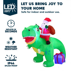 Joiedomi inflatable dinosaur setup in garden