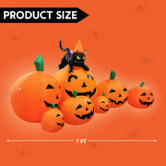 Joiedomi inflatable pumpkin with built-in LED lights, side view