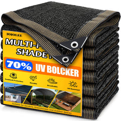 JOJOLEE 10x20FT black shade cloth with grommets front view