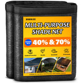 JOJOLEE 40% Sun Shade Cloth 20x20FT black mesh front view
