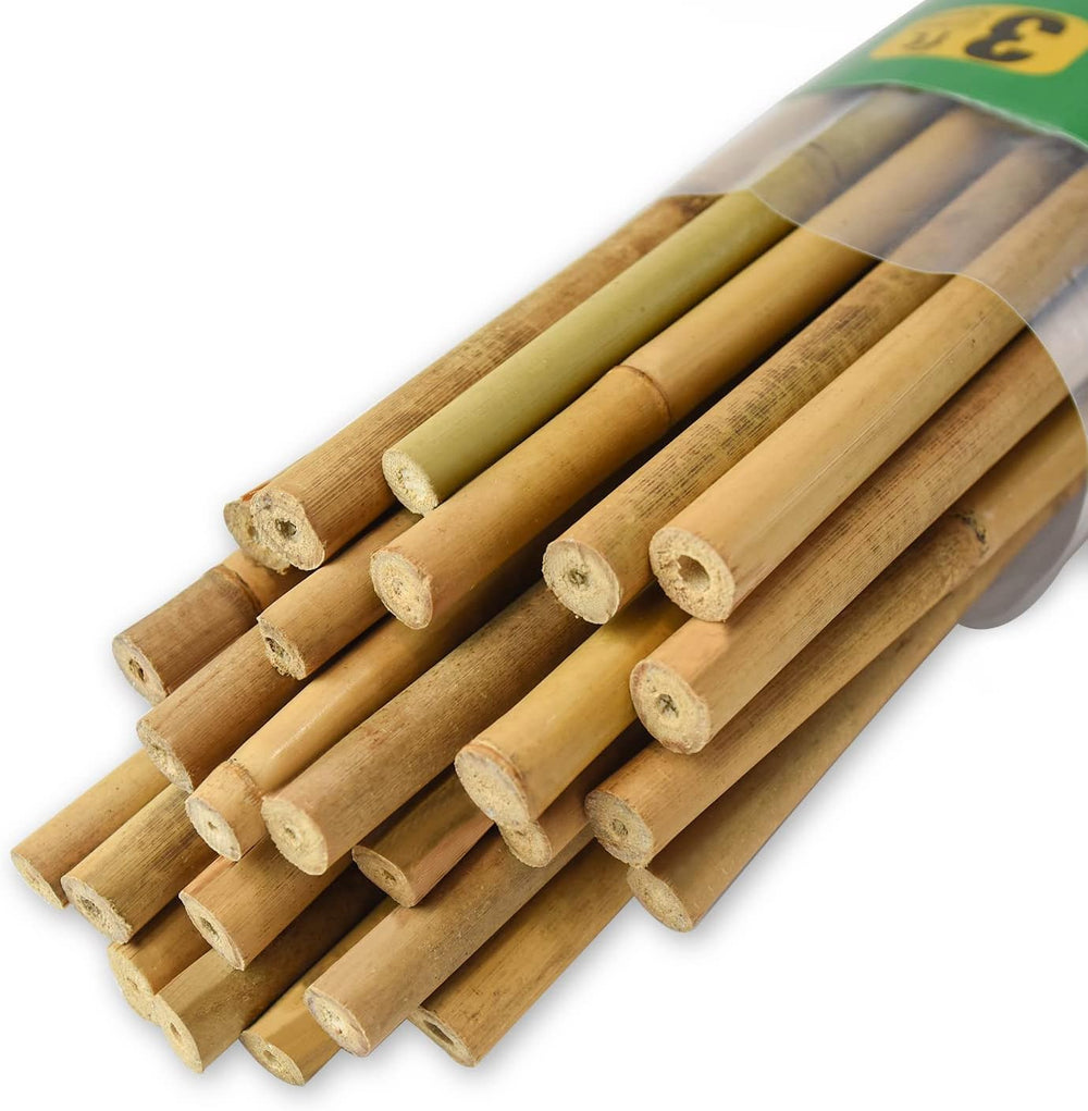 Jollybower 3FT bamboo garden stakes bundle front view