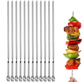 JOMVERL 12PCS 16-inch stainless steel BBQ skewers set in packaging