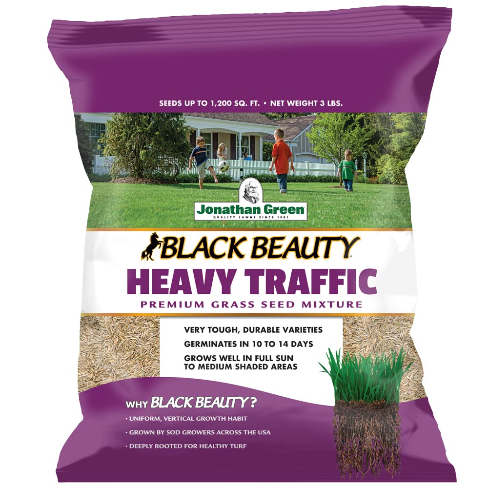 Jonathan Green Black Beauty Heavy Traffic Grass Seed 3 lb bag front view