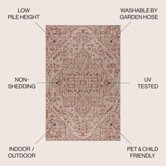 JONATHAN Y Boho Medallion Round Area Rug side view showing texture