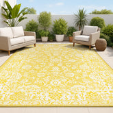 JONATHAN Y Weave Floral Area Rug 3'1"x5' yellow and cream front view