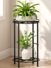 Josmimic 2-Tier Plant Stand front view with two levels for plants
