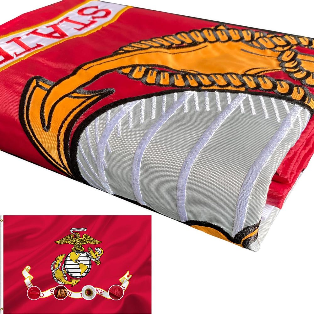 Joven Double Sided US Marine Corps Flag 3x5ft front view