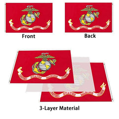Joven Marine Corps Flag displayed outdoors