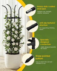 joyhalo trellis setup in patio with flowers