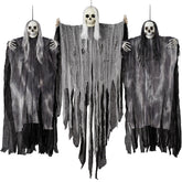 JOYIN 3 Pcs Hanging Halloween Skeleton Ghosts Decorations front view