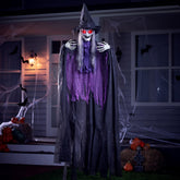 JOYIN 72-inch Hanging Witch Decor with light-up eyes and sound activation