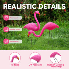 JOYIN flamingo yard ornaments displayed in a garden