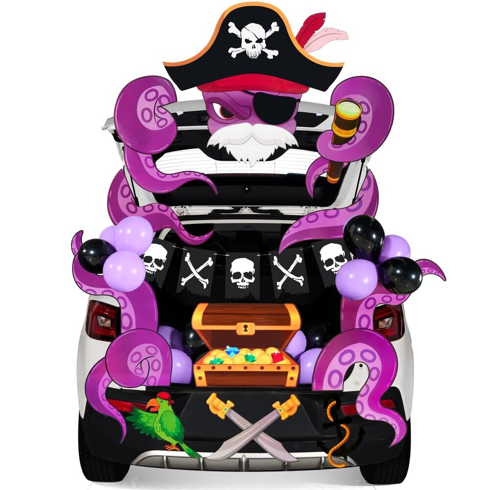 JOYIN Halloween Pirate decorations kit with octopus head and skulls