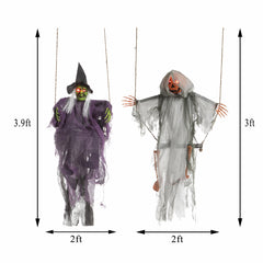 JOYIN Halloween Swinging Witch decoration with glowing eyes