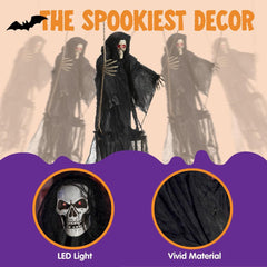 JOYIN Halloween white swinging ghost with LED eyes
