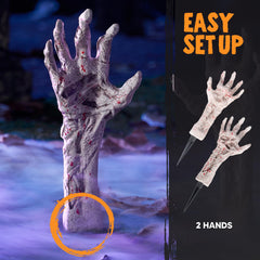 JOYIN Zombie Arm Stake installation in a yard