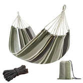 JoyView Brazilian Hammock green grey stripes front view