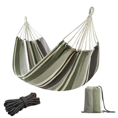 JoyView Brazilian Hammock green grey stripes front view