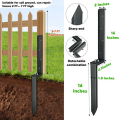 JPOIP fence repair stake with black powder coating