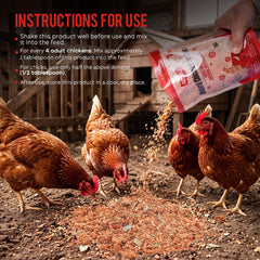 Jqely Chicken Dewormer Powder in a bowl with chili and oregano