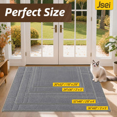 JSEI Door Mat 24x36 light grey with dirt and mud