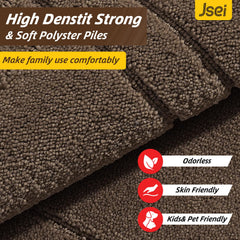 JSEI Door Mat 32x48 Light Brown in entryway setting