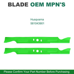 JSXDNWYJ Mulching Blades for Husqvarna 46 Inch Deck, packaging