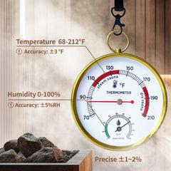 Judkoir thermometer lanyard mounted in a sauna