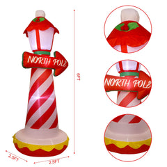 Juegoal inflatable lighthouse showing built-in LED lights