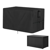 Jungda Outdoor Storage Box Cover front view, black 48x22x25 inches