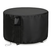 Jungda Patio Furniture Cover for 28-inch round table, black fabric front view