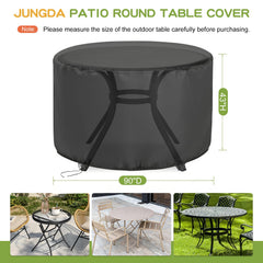 Jungda Round Patio Cover with buckled straps and drawstring